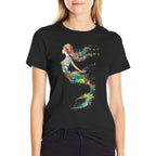Mermaid Colorful Painting Art Graphic Abstract Motif Mermaid  Easy-care T-Shirt