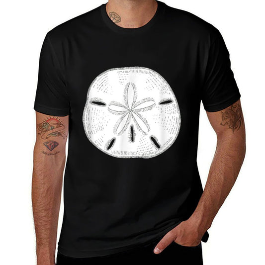 Sea Shells And Silver Sand Dollar  Heathered Texture T-Shirt