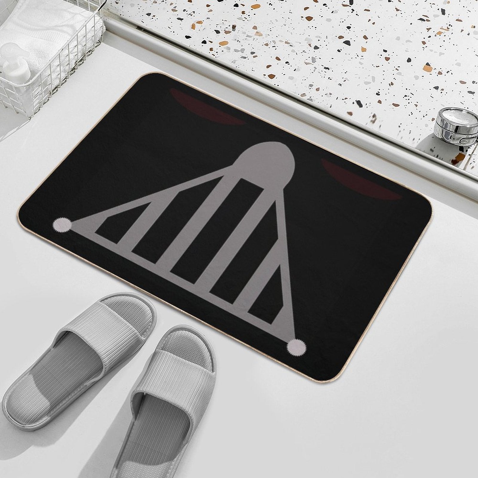 Black  Easy To Clean Bath Mat