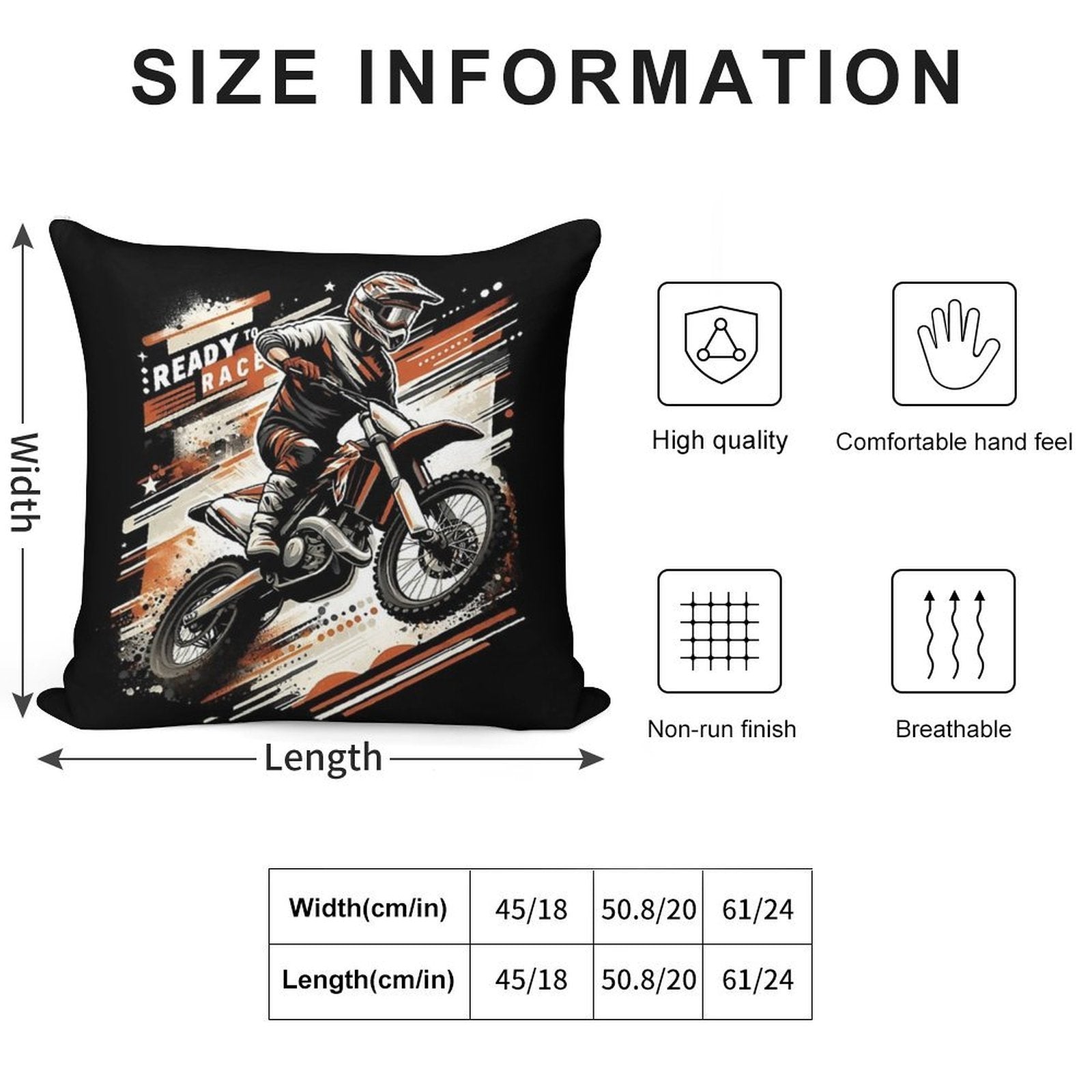 Ready to Race Ktm Super Moto Racing Soft Bedroom Essential Throw Pillow