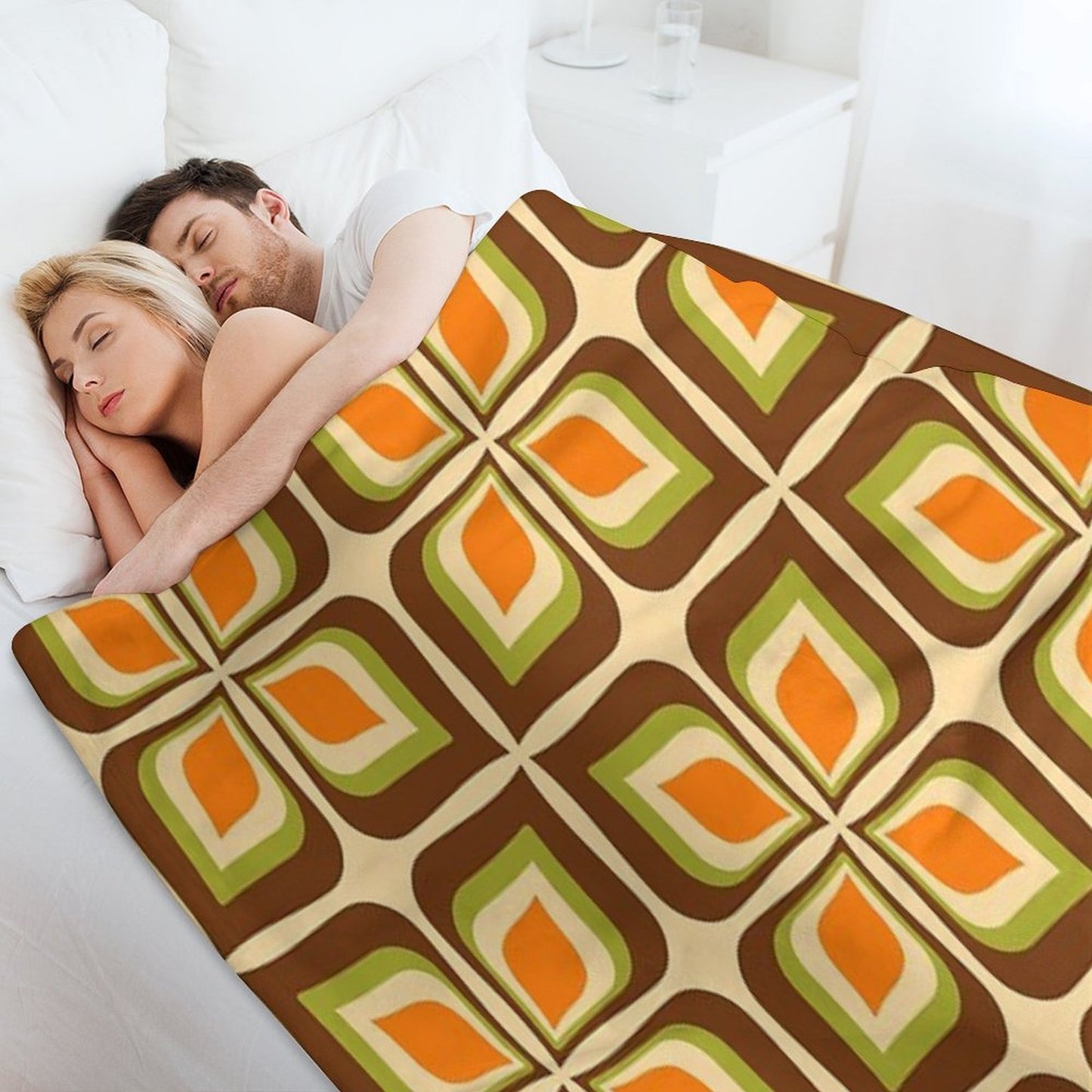 Retro Gradient Flower Pattern 725 Machine-washable Throw Blanket