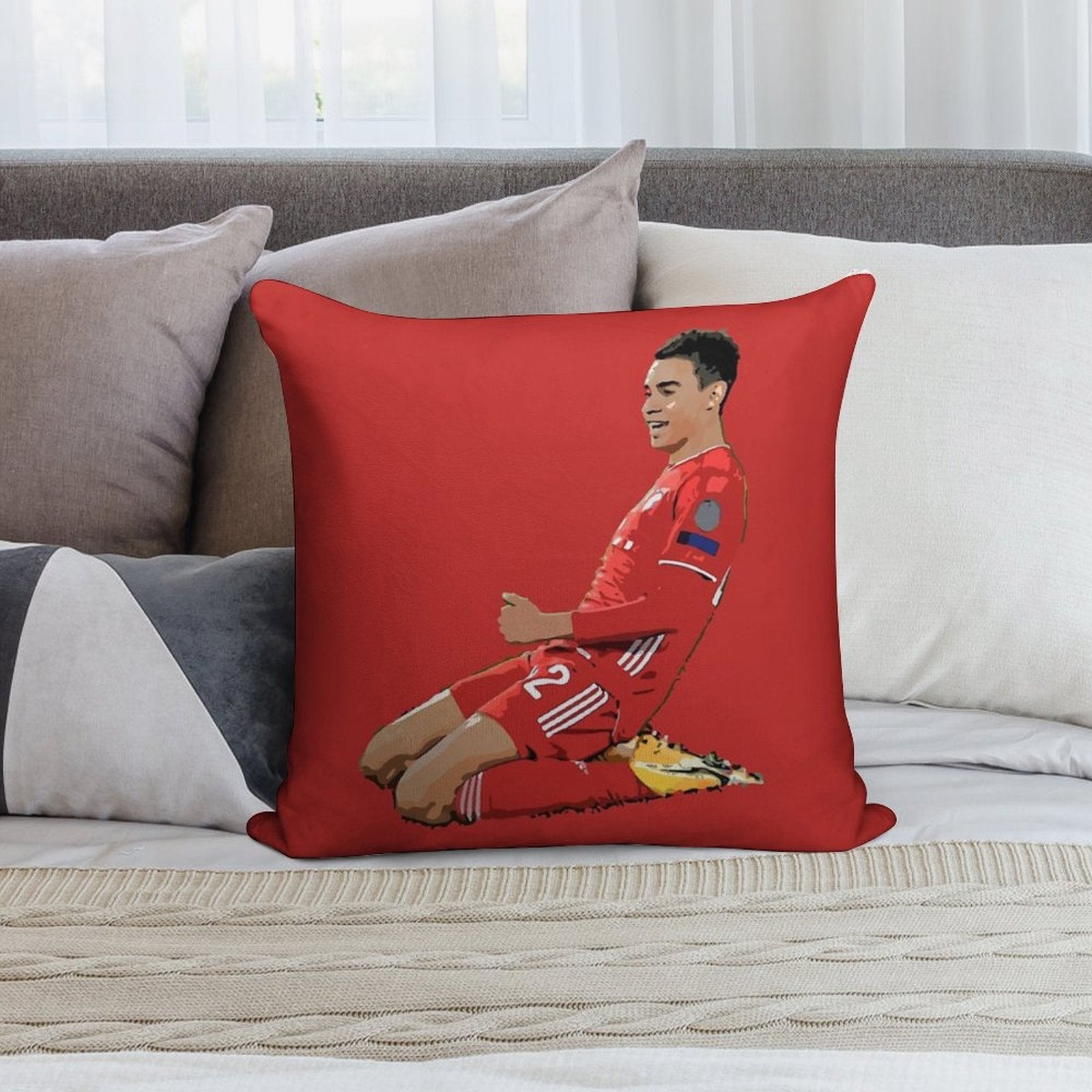 Jamal Musiala Soft Warmth Comfort Throw Pillow