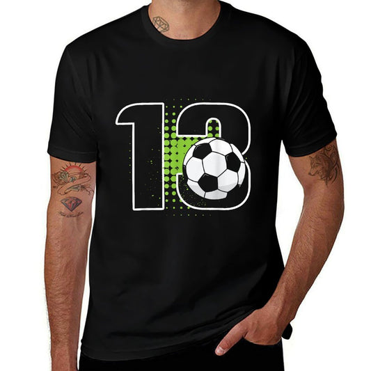 13th Birthday Boy Soccer Player Football 13 Years Old  Affordable Price T-Shirt