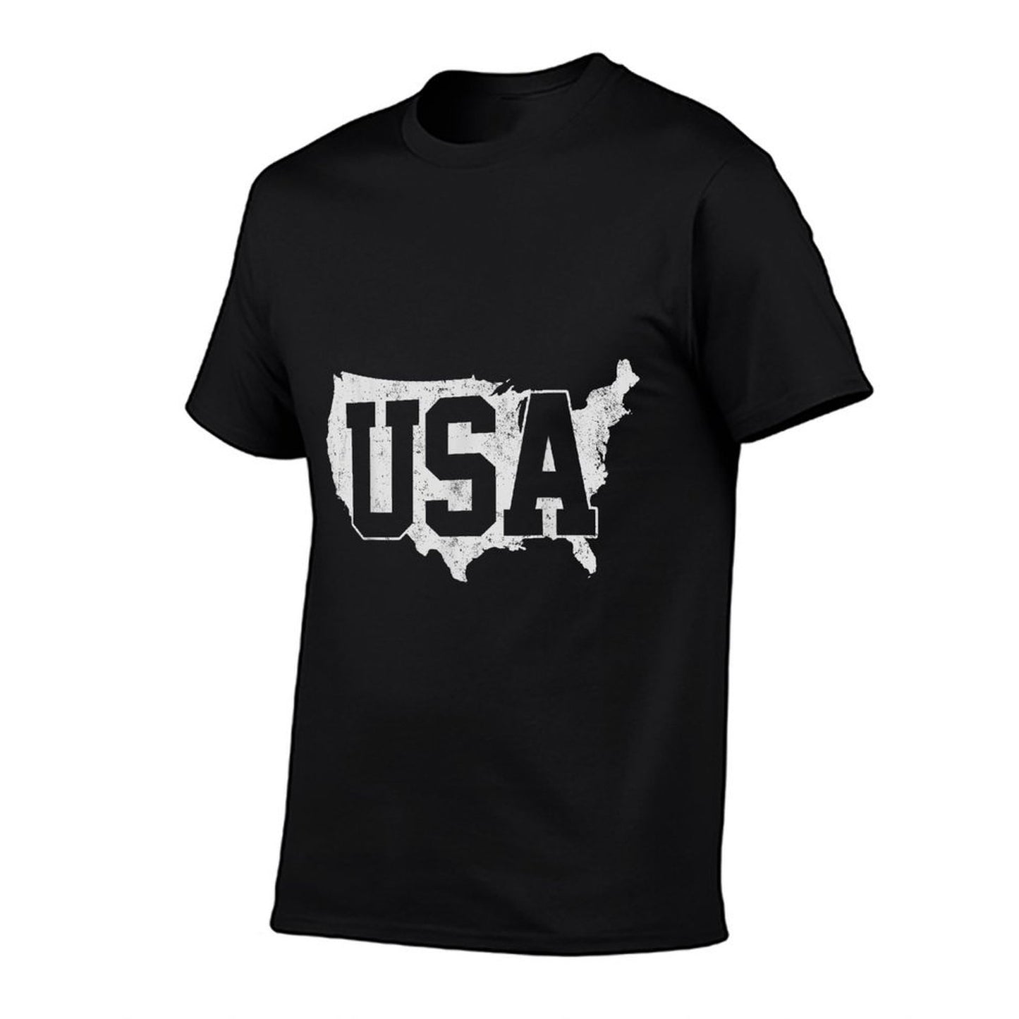 USA America American Map 4th of July  Wrinkle-resistant T-Shirt