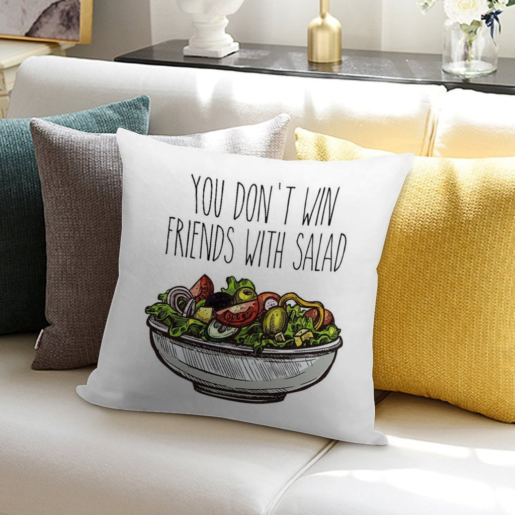 Simpsons Salad Soft Short Plush Fabric Throw Pillow