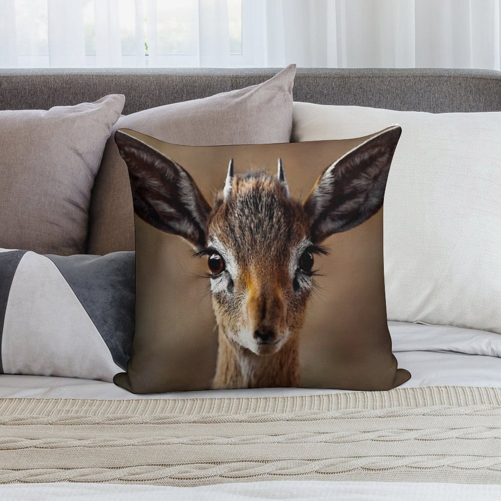 Dik Dik- Smallst Antelope of South Africa Soft Anti-Pilling Throw Pillow