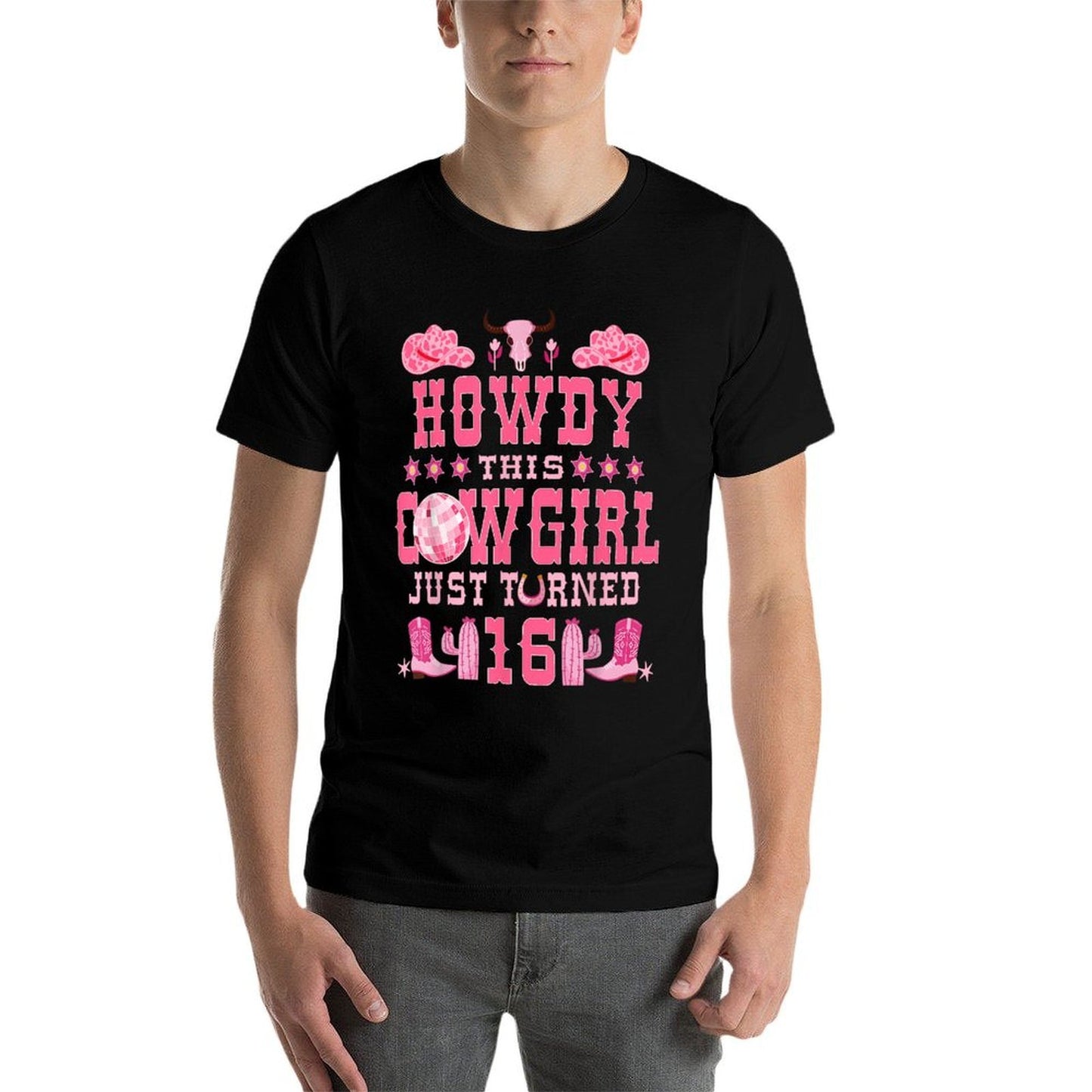 16yr Birthday Cowgirl Western 16Years Old Girl 16th Birthday  Moisture-wicking T-Shirt