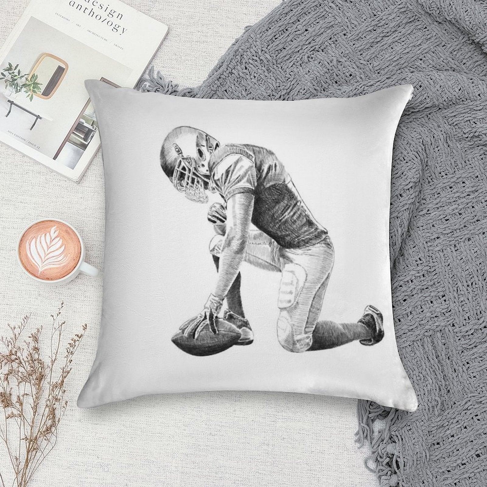 American Football Soft Durable Construction Throw Pillow