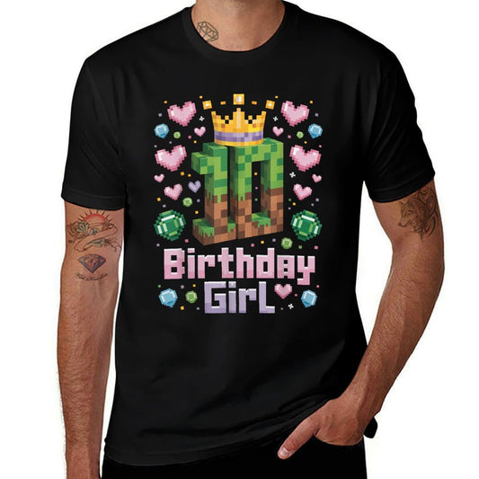 10th Birthday Girl Gaming Pixel Party 10 Year Old  Odor-resistant T-Shirt