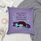 Your Existence Neon Sleepy Kitty Soft Washable Throw Pillow