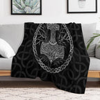 Mjolnir - The Hammer of Thor And Tree of Life Anti-pilling Throw Blanket