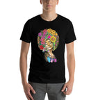 Afro Women Flowers Butterfly Latina African American Melanin  Moisture-wicking T-Shirt
