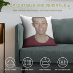 Bald Quackity Soft Decorative Cover Throw Pillow