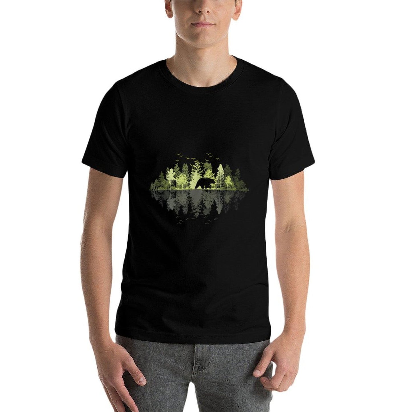 Trees Wildlife Nature Vintage Forest  Polyester Blend T-Shirt
