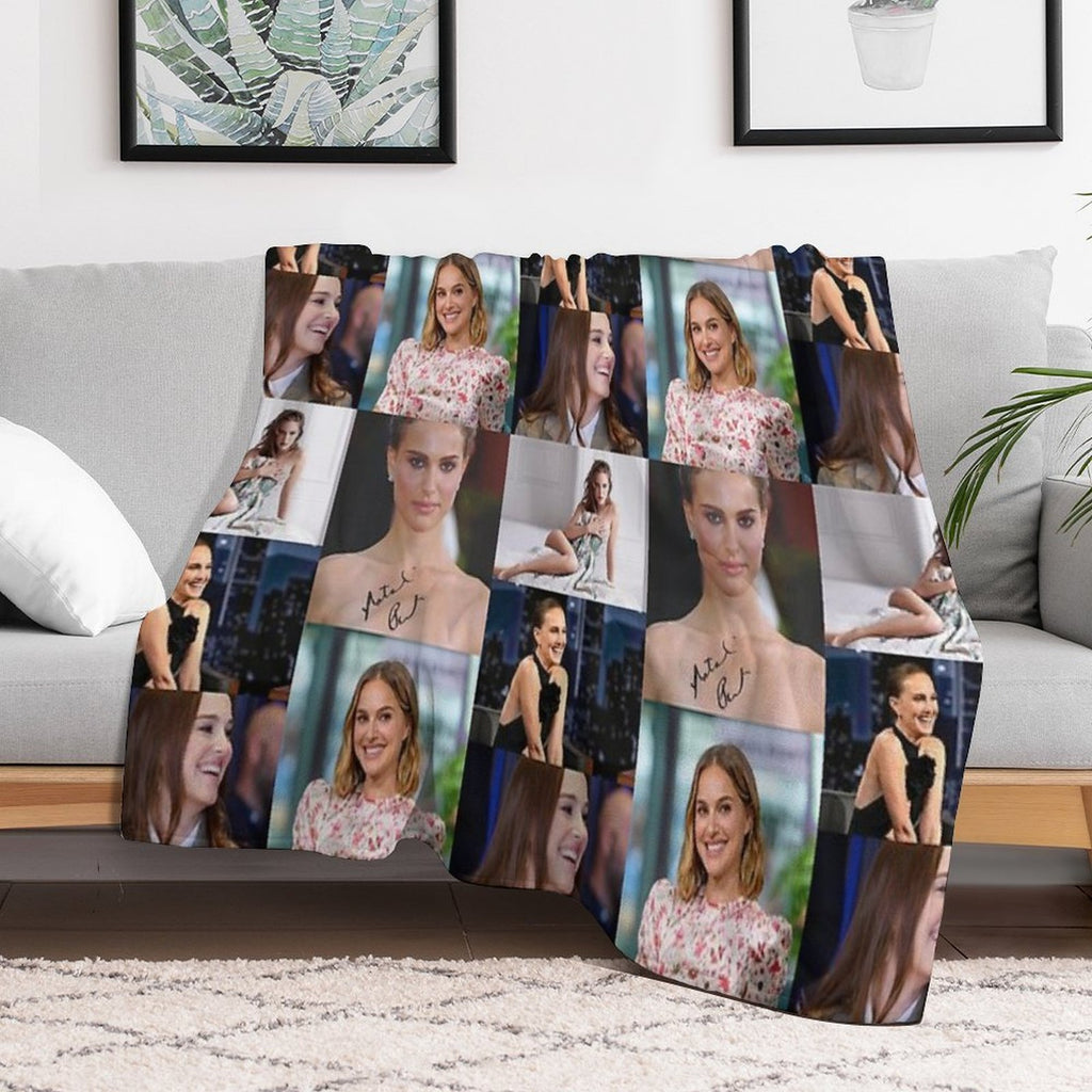 Natalie Portman Signed Velvety-soft Throw Blanket