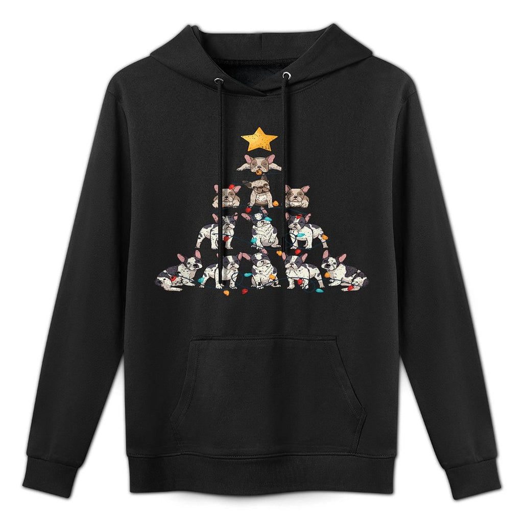 French Bulldog Christmas Tree Frenchie Dog Xmas PJs Pajamas Layering Staple Hoodie