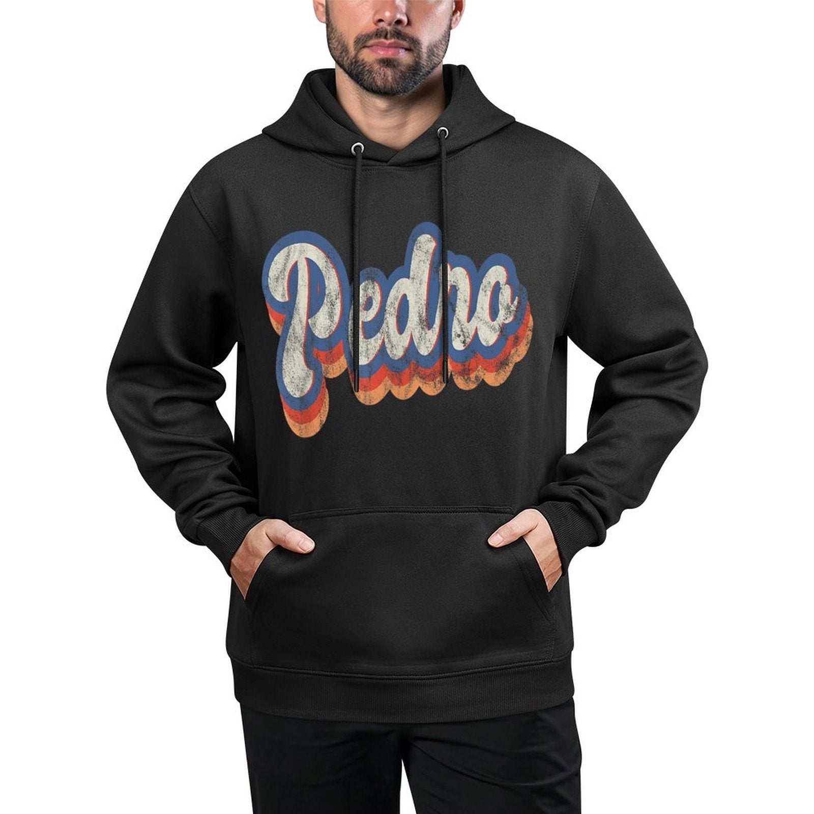 Pedro Personalized Name Custom Lettering 70s Colorfast Hoodie