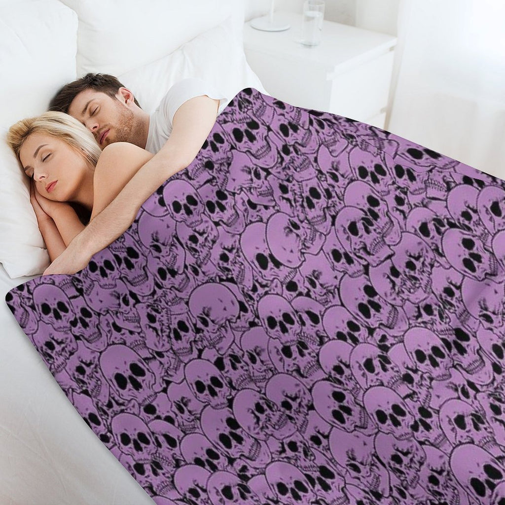 Purple Skulls Multi-functional Throw Blanket