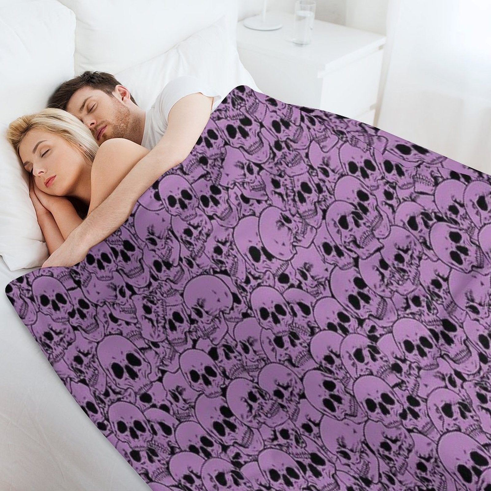 Purple Skulls Multi-functional Throw Blanket