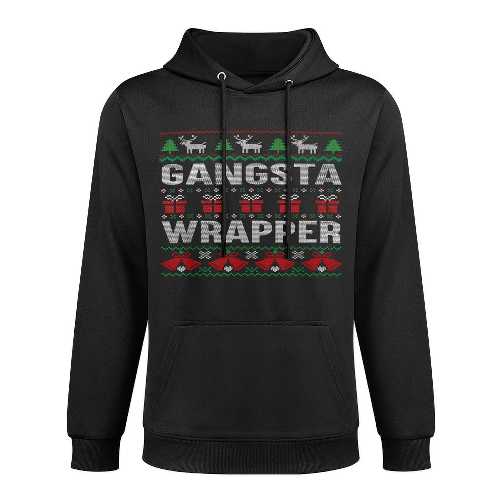 Gangsta Wrapper Ugly Sweater Christmas Machine Washable Hoodie