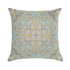 Gypsy Floral in Soft Neutrals, Grey & Yellow on Sage Soft Easy Maintenance Throw Pillow