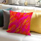 Hot Fuchsia Orange Soft Luxury Feel Throw Pillow