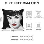 Audrey Hepburn Lips Soft Short Plush Fabric Throw Pillow