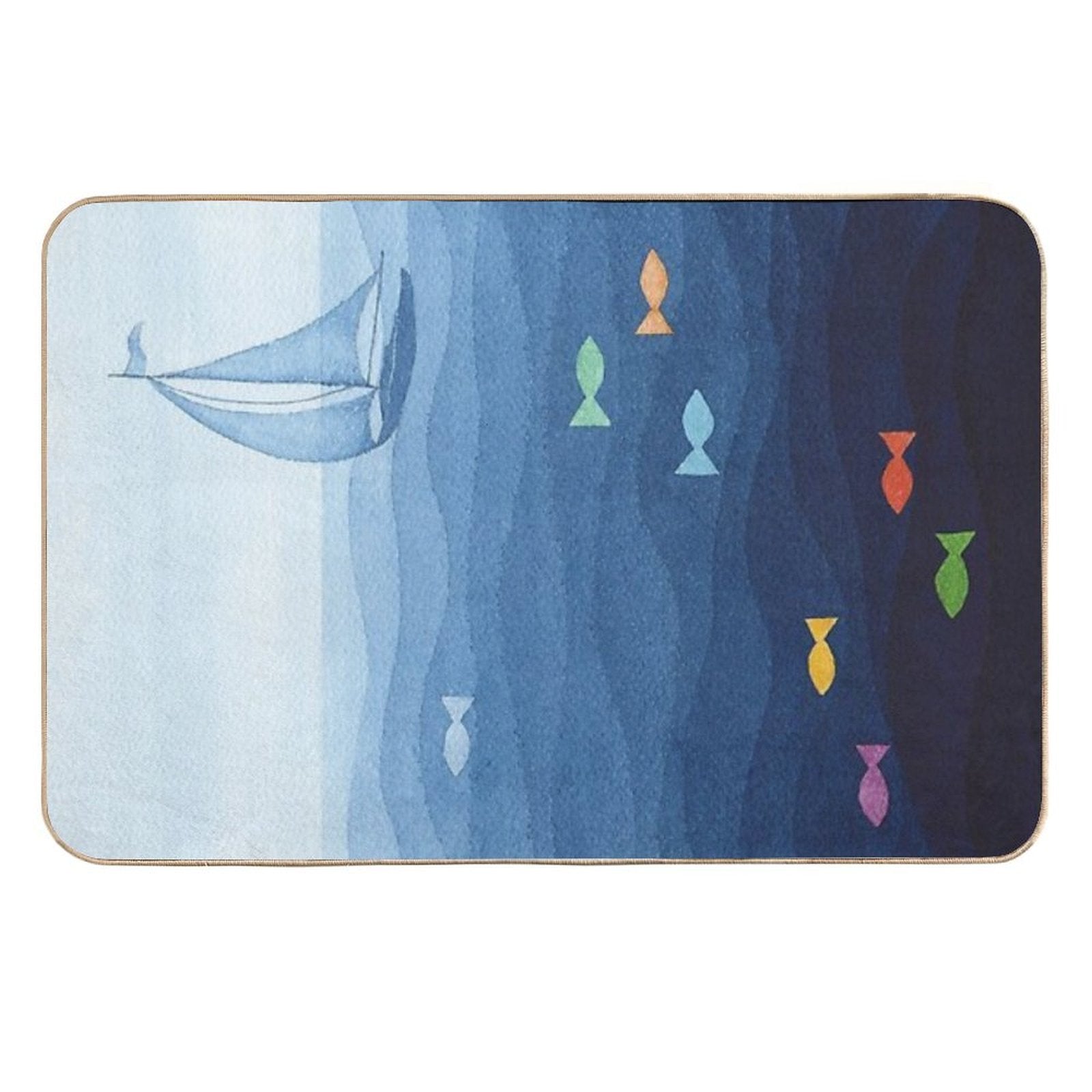 Coloured Fishes in The Sea Say Hooray  Absorbent Bath Mat