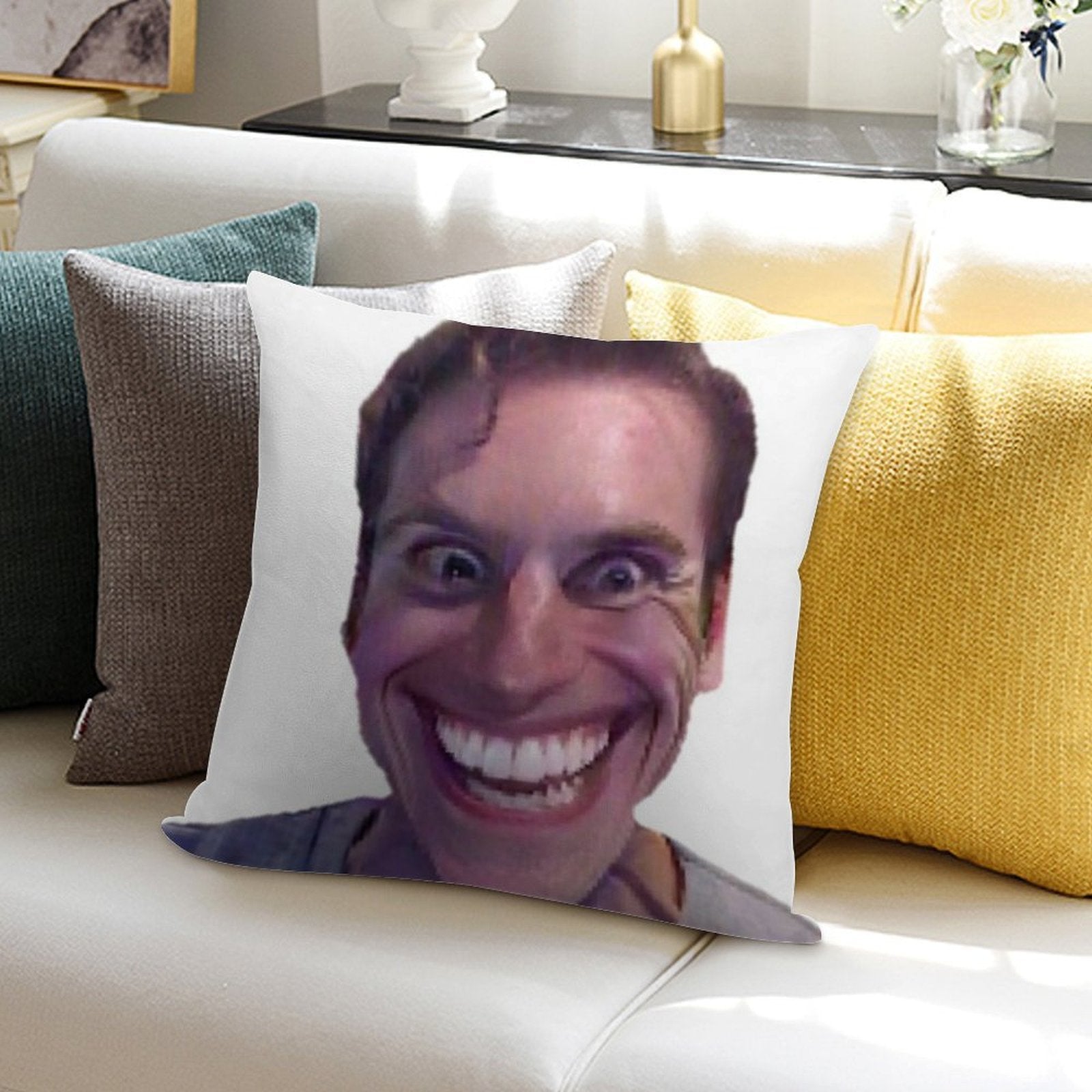 WHEN THE IMPOSTER IS SUS Soft Bedroom Essential Throw Pillow