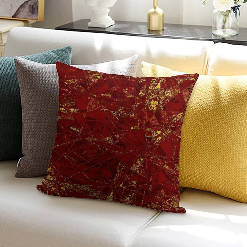 Aurelia- Red And Gold Metallic Soft Decorative Cover Throw Pillow