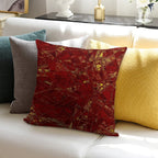 Aurelia- Red And Gold Metallic Soft Decorative Cover Throw Pillow
