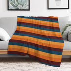 Walnut, Aegean Blue, Honey, Persimmon Orange Exotic Colour Patterns Lightweight Throw Blanket