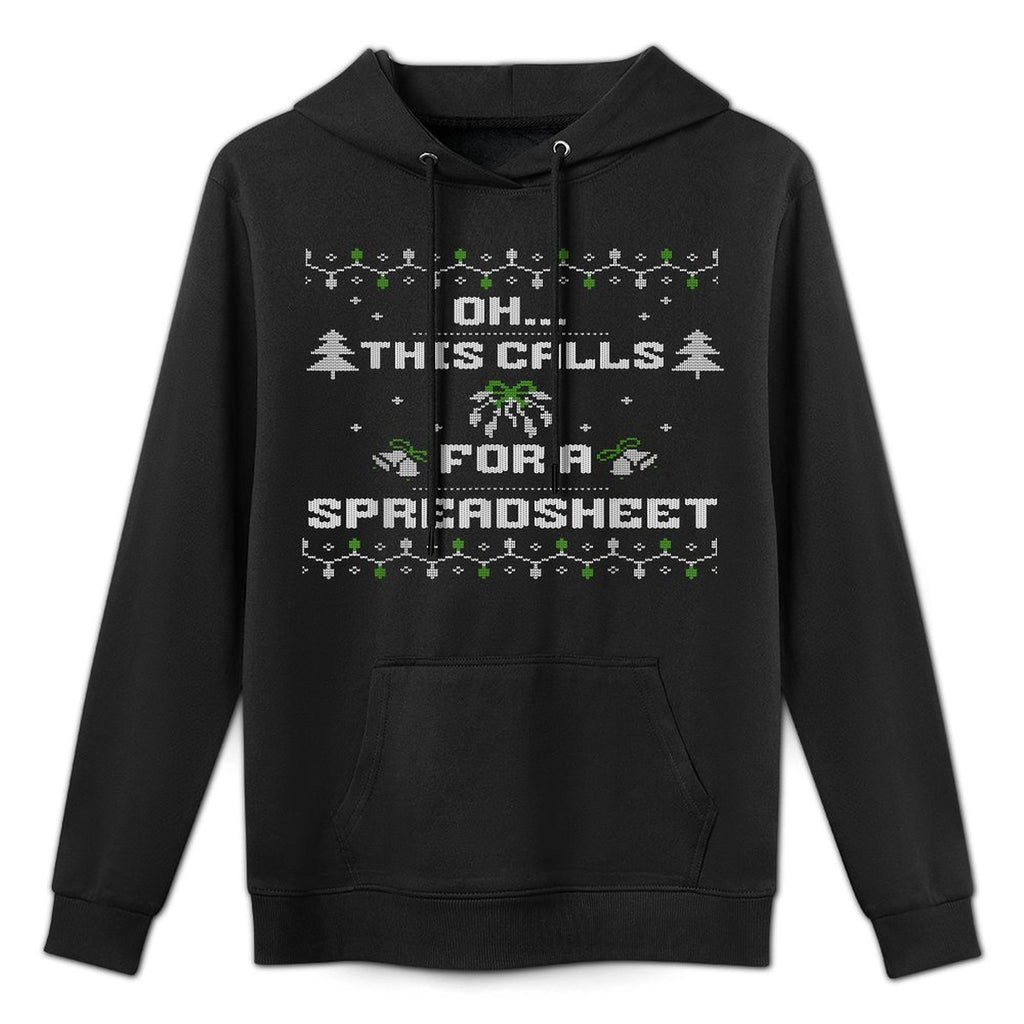 Oh This Calls for A Spreadsheet Ugly Christmas For Analysts Shrink-Resistant Hoodie
