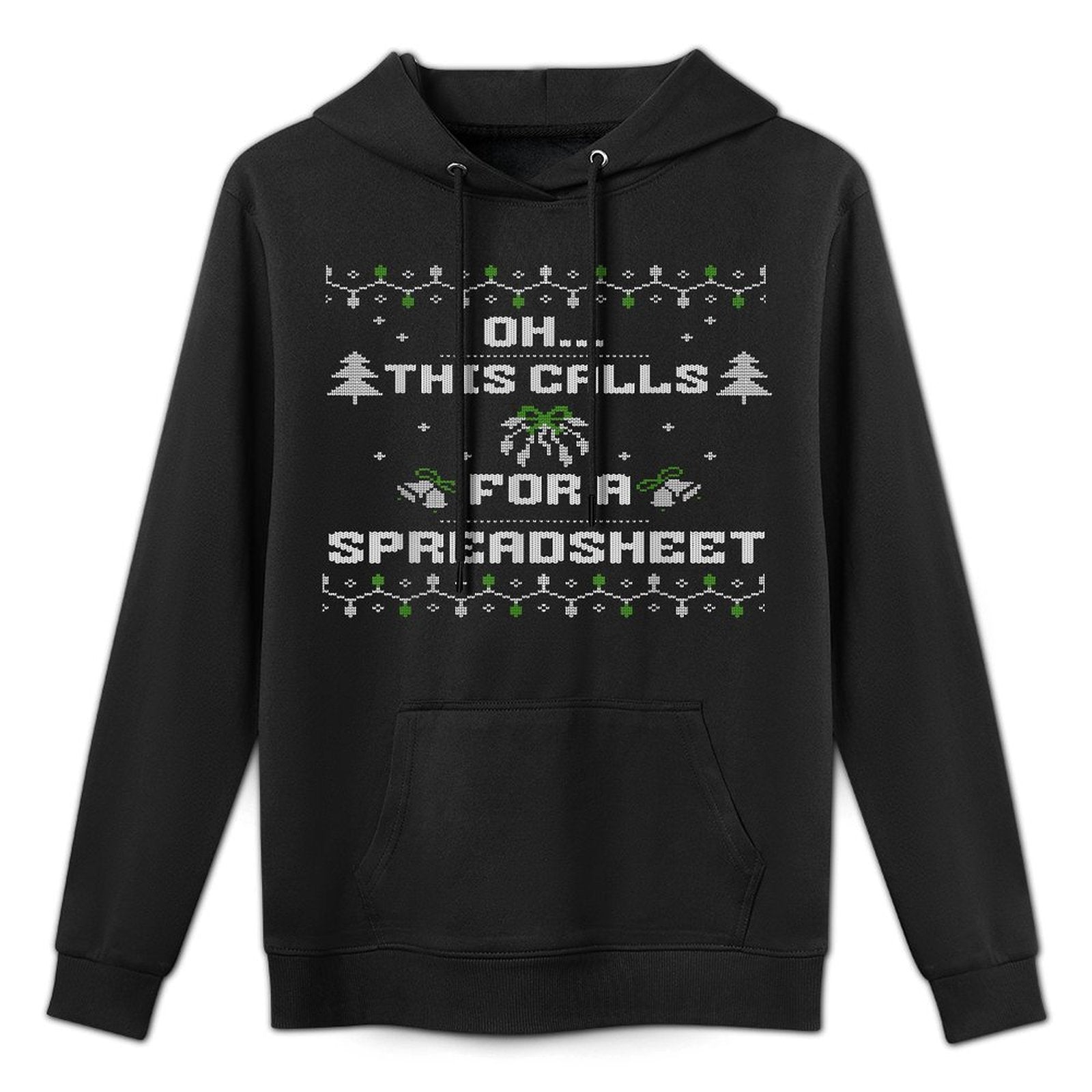Oh This Calls for A Spreadsheet Ugly Christmas For Analysts Shrink-Resistant Hoodie