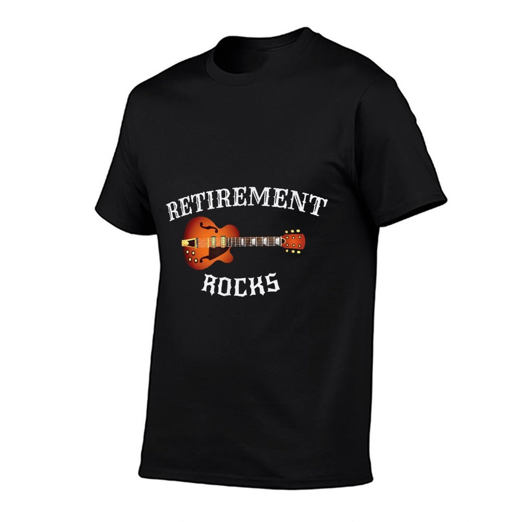 Retirement Rocks Acoustic Guitar Old Rockers Gift  Summer-ready Fabric T-Shirt