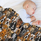 Dogs Illustrations Multi-functional Throw Blanket