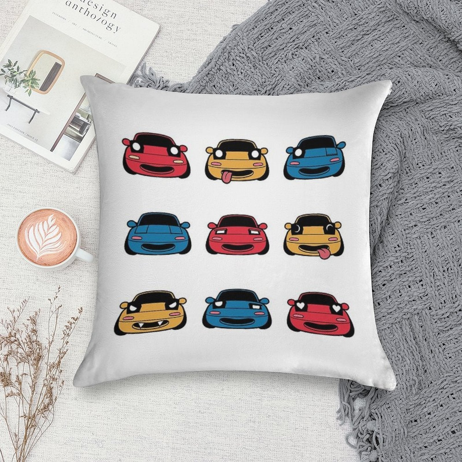 MANY FACES OF MIATA Soft Home Decor Throw Pillow