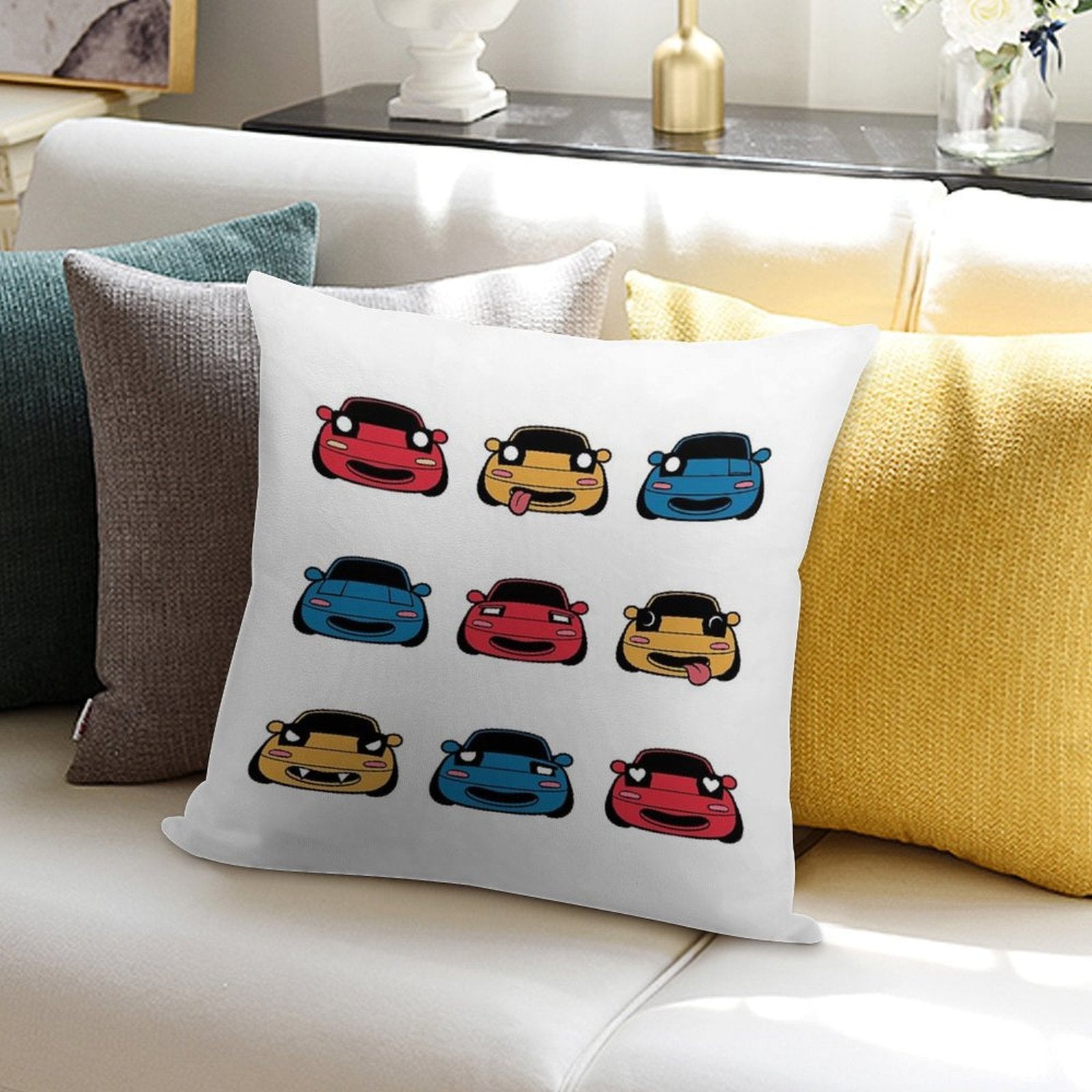 MANY FACES OF MIATA Soft Home Decor Throw Pillow