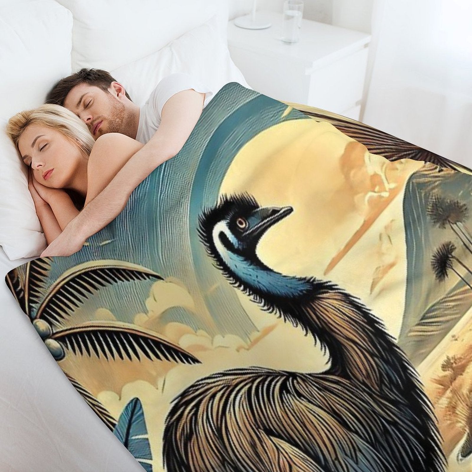 Emu Art #12  Emu Lovers Shrink-resistant Throw Blanket