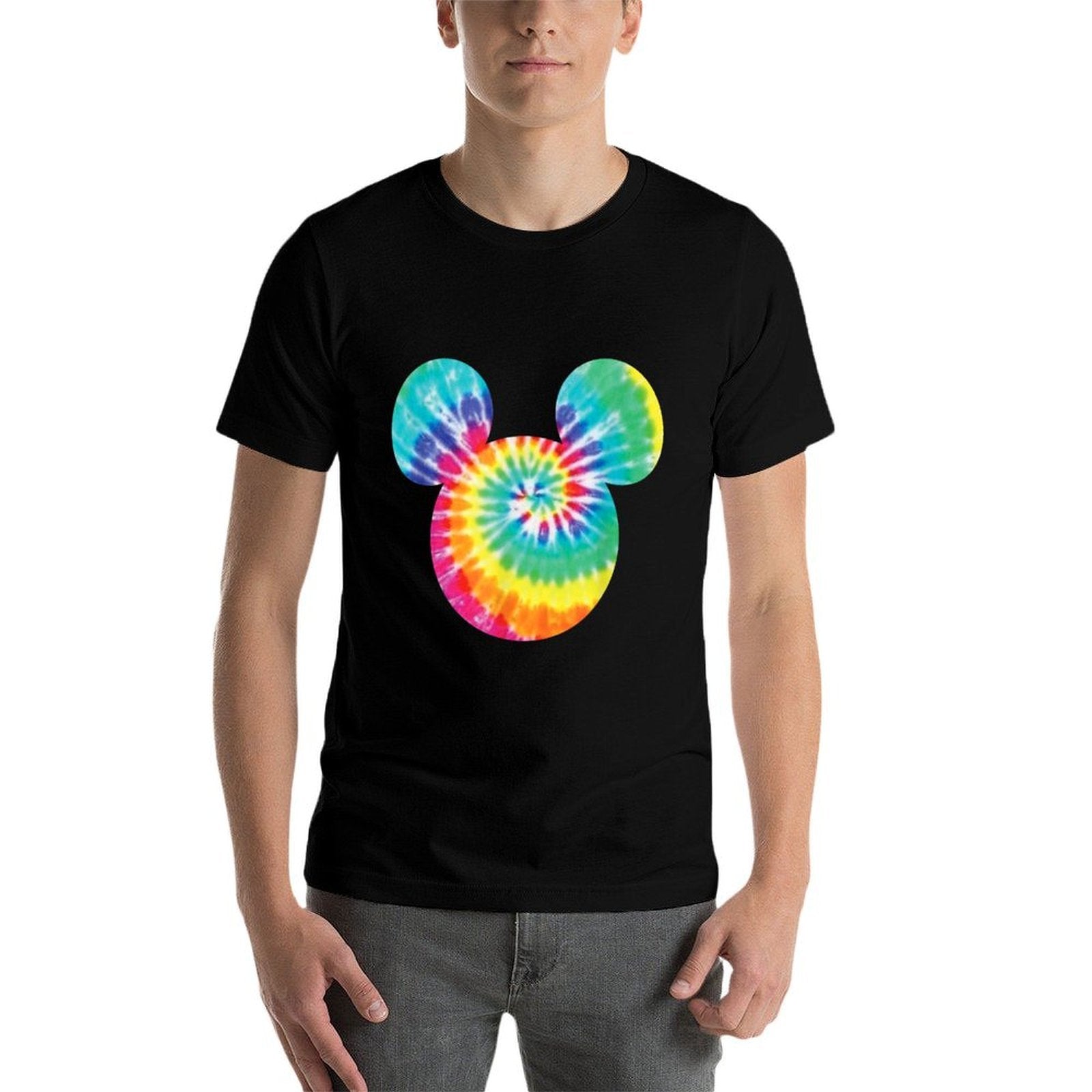 Disney Mickey Mouse Icon Rainbow Tie-Dye  Relaxed-fit T-Shirt