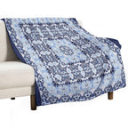 Arabic Ornate Square Pattern Velvety-soft Throw Blanket