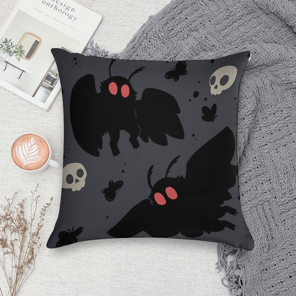 Mothman - Night Grey Soft Easy Maintenance Throw Pillow