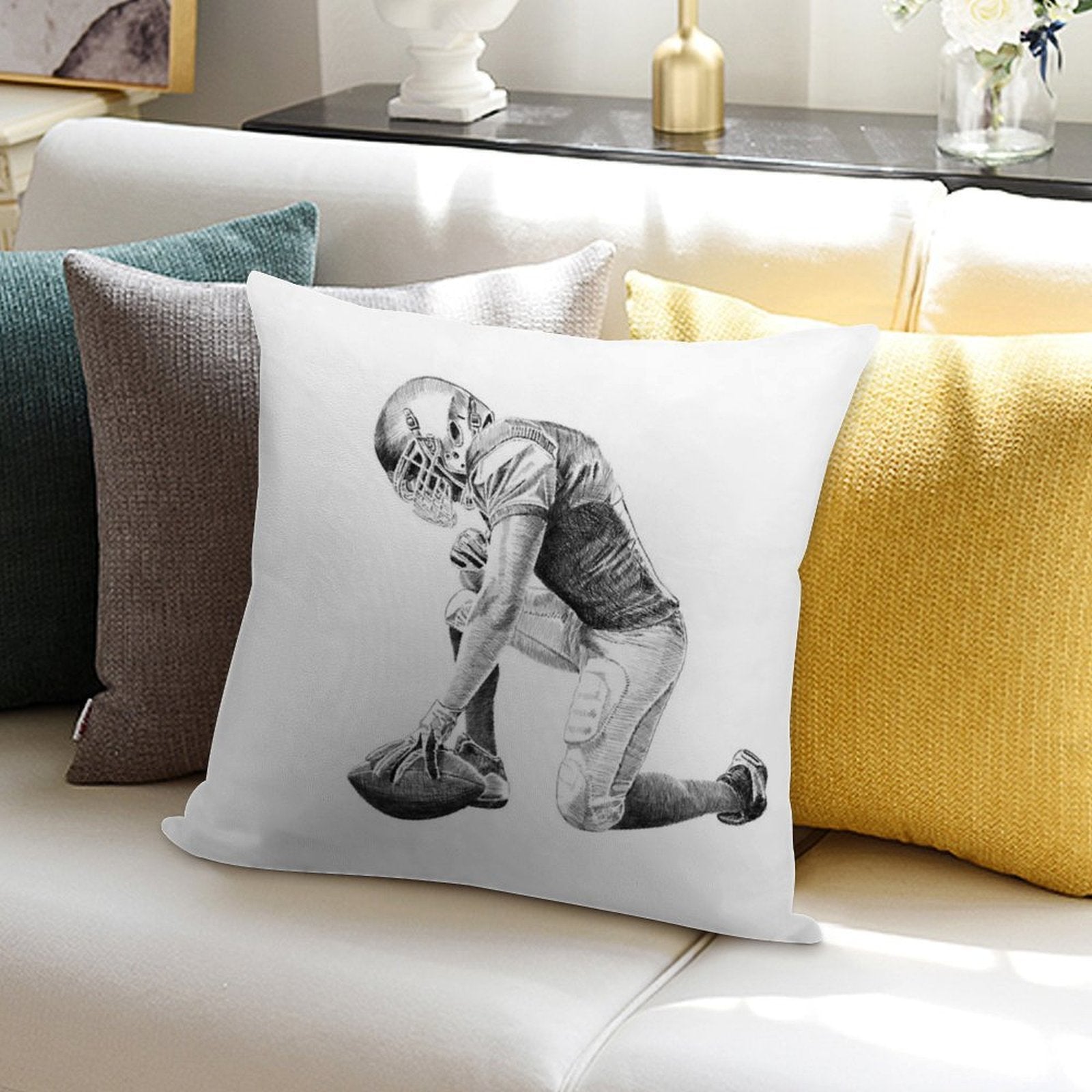 American Football Soft Durable Construction Throw Pillow