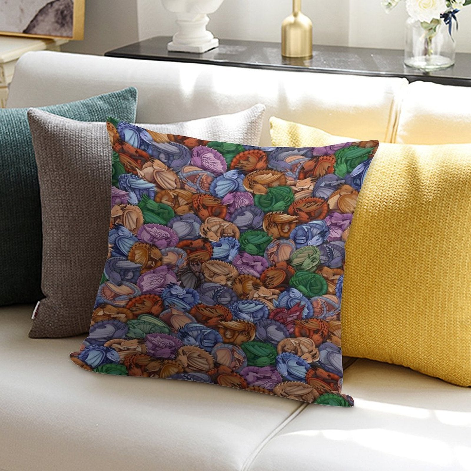 Let Sleeping Dragons Snooze Soft Ultra-Soft Texture Throw Pillow