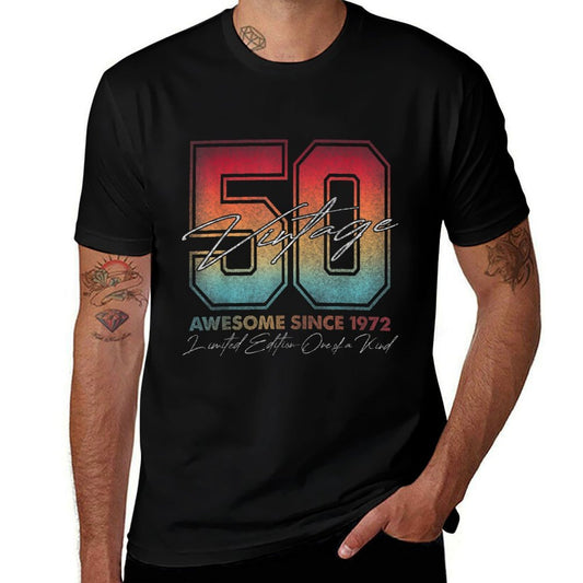 Vintage 1972 Limited Edition 1972 50 Years Old 50th Birthday  High-quality Stitching T-Shirt