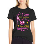 A Queen Was Born on October 20, 20th Birthday  Stretchy T-Shirt
