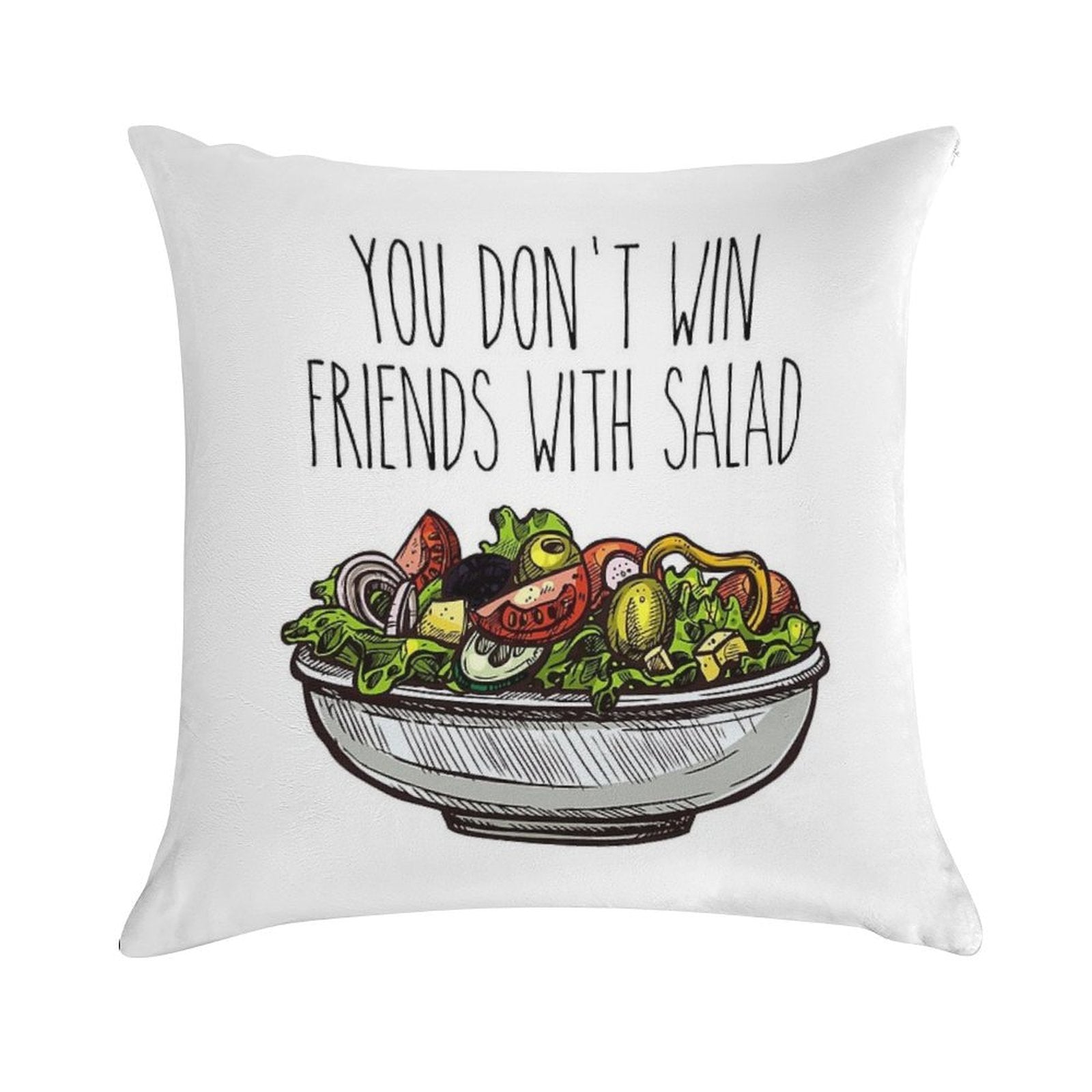 Simpsons Salad Soft Short Plush Fabric Throw Pillow