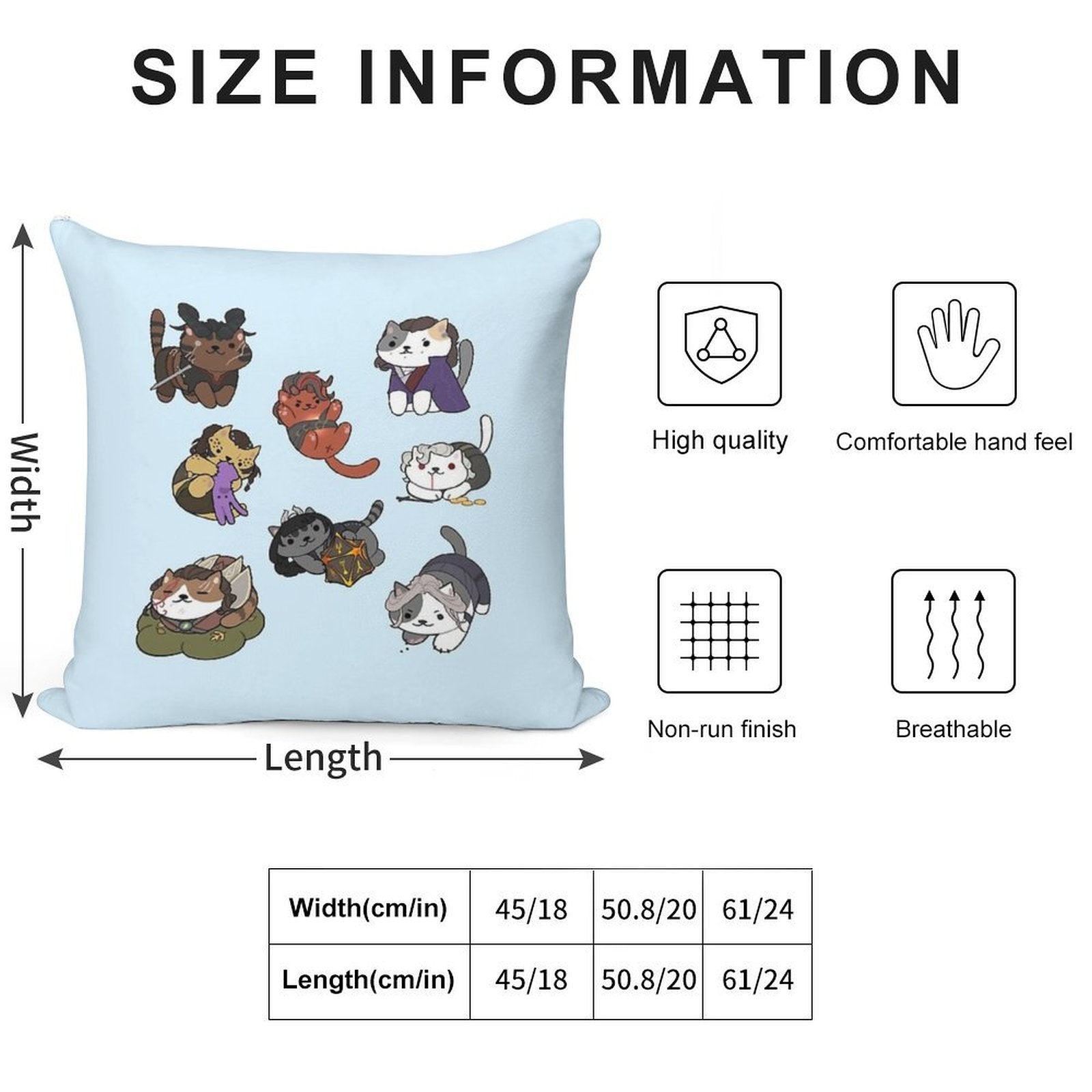 Cat Companions  Baldurs Gate 3  Bg3 Soft Home Decor Throw Pillow