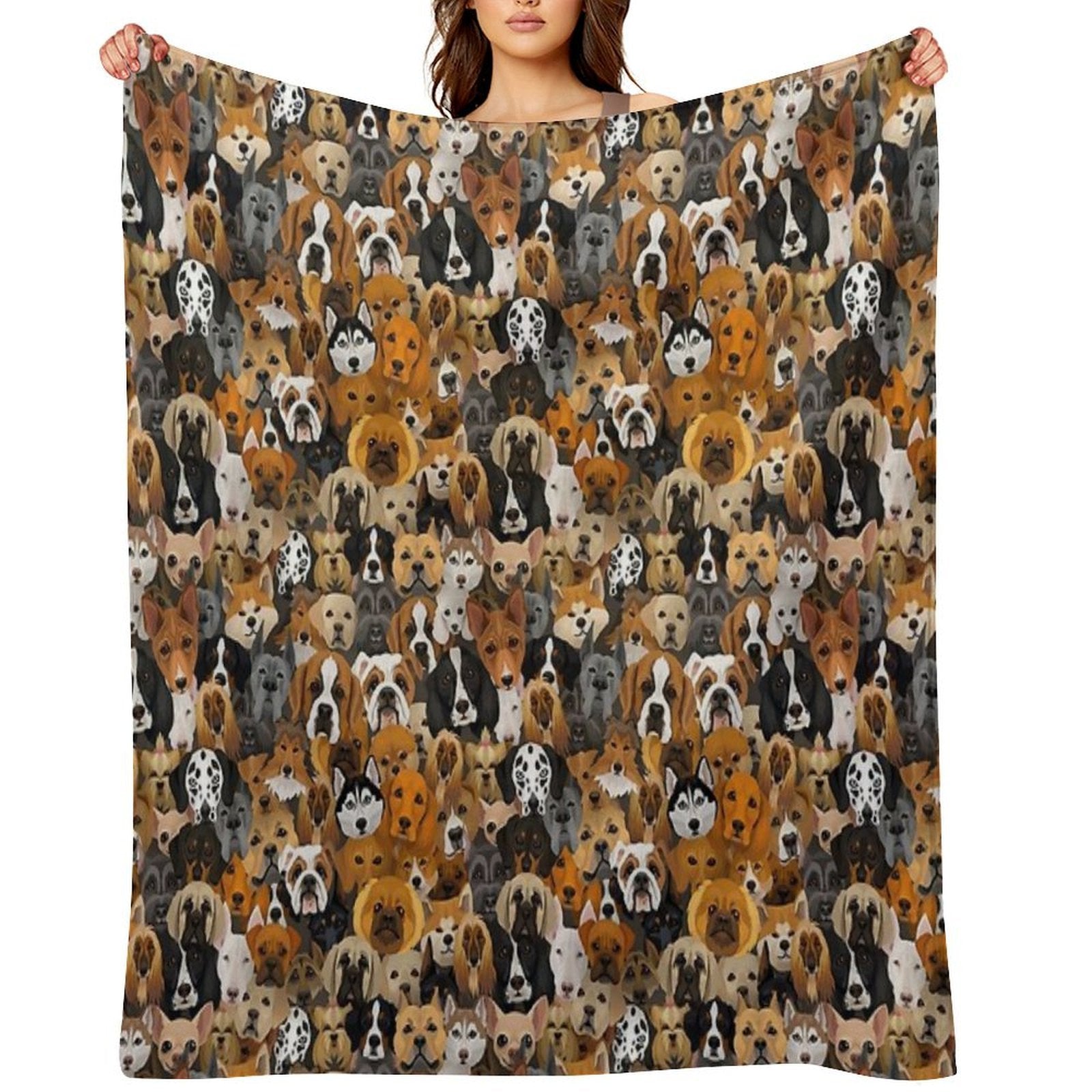 Dogs Illustrations Multi-functional Throw Blanket