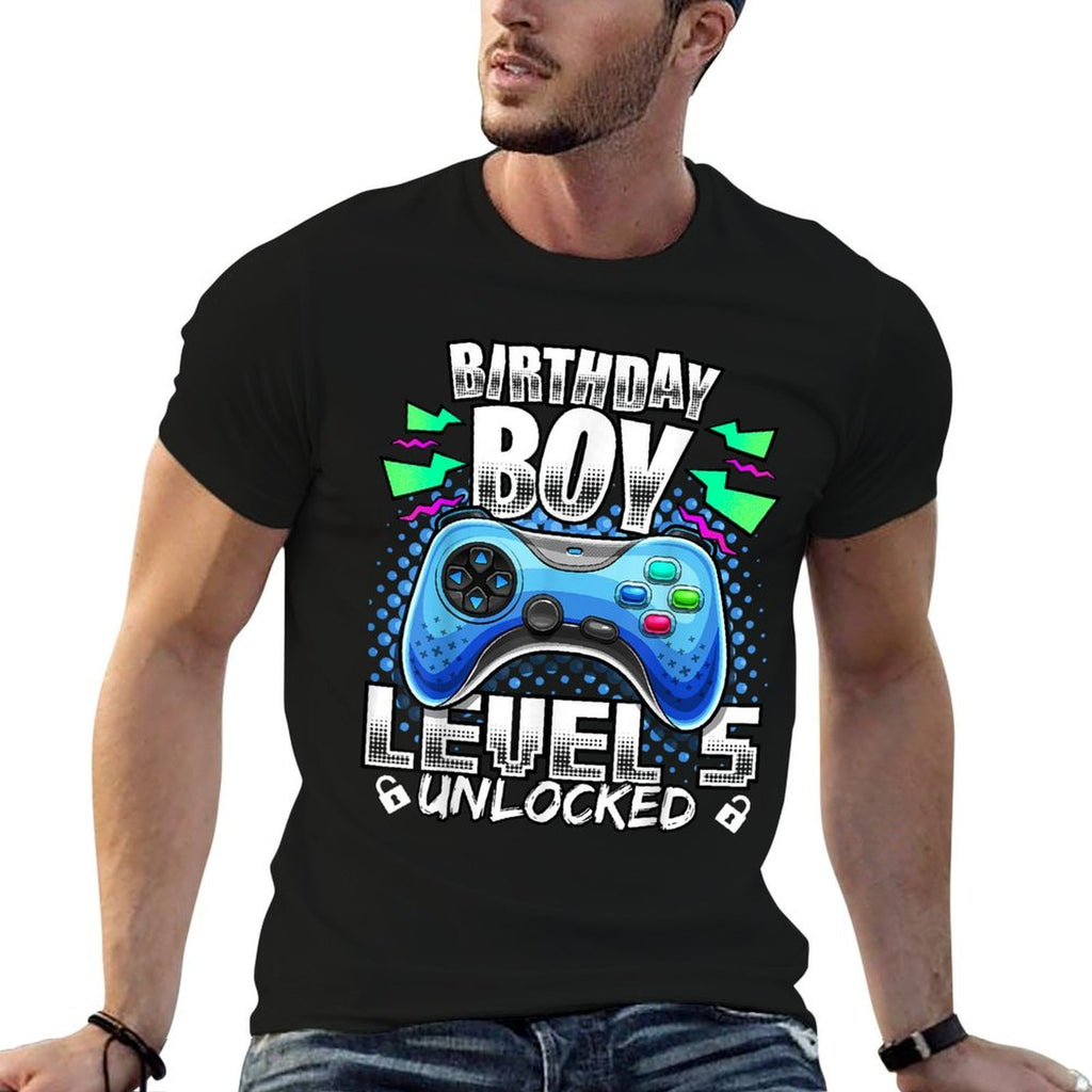 Level 5 Unlocked Video Game 5th Birthday Gamer Gift Boys  Polyester Blend T-Shirt